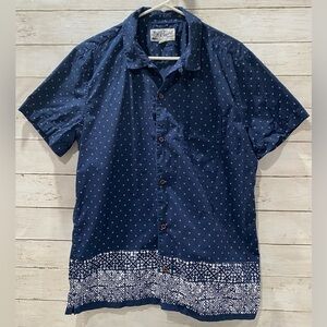Aeropostale Mens The Resort Short Sleeve Button Up Shirt Size Large Navy Blue